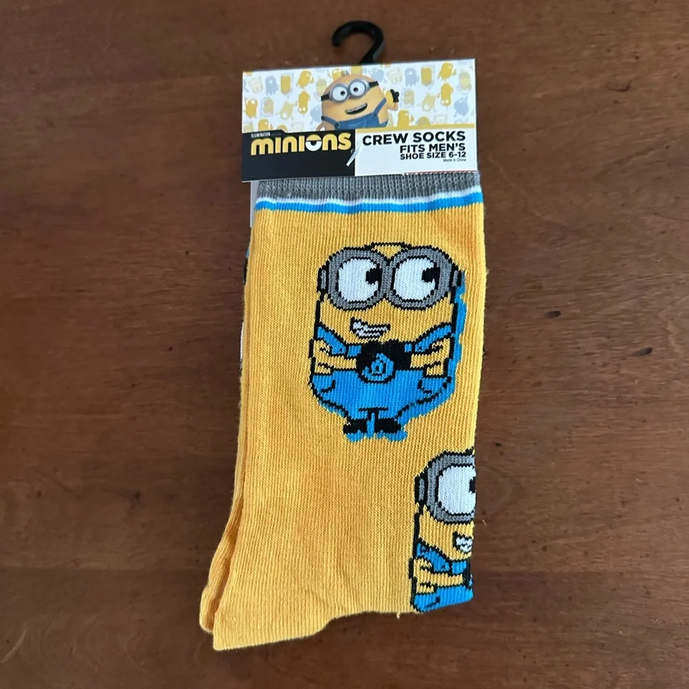 🌵3/$15 Minions Yellow Crew Socks for Men (see description)